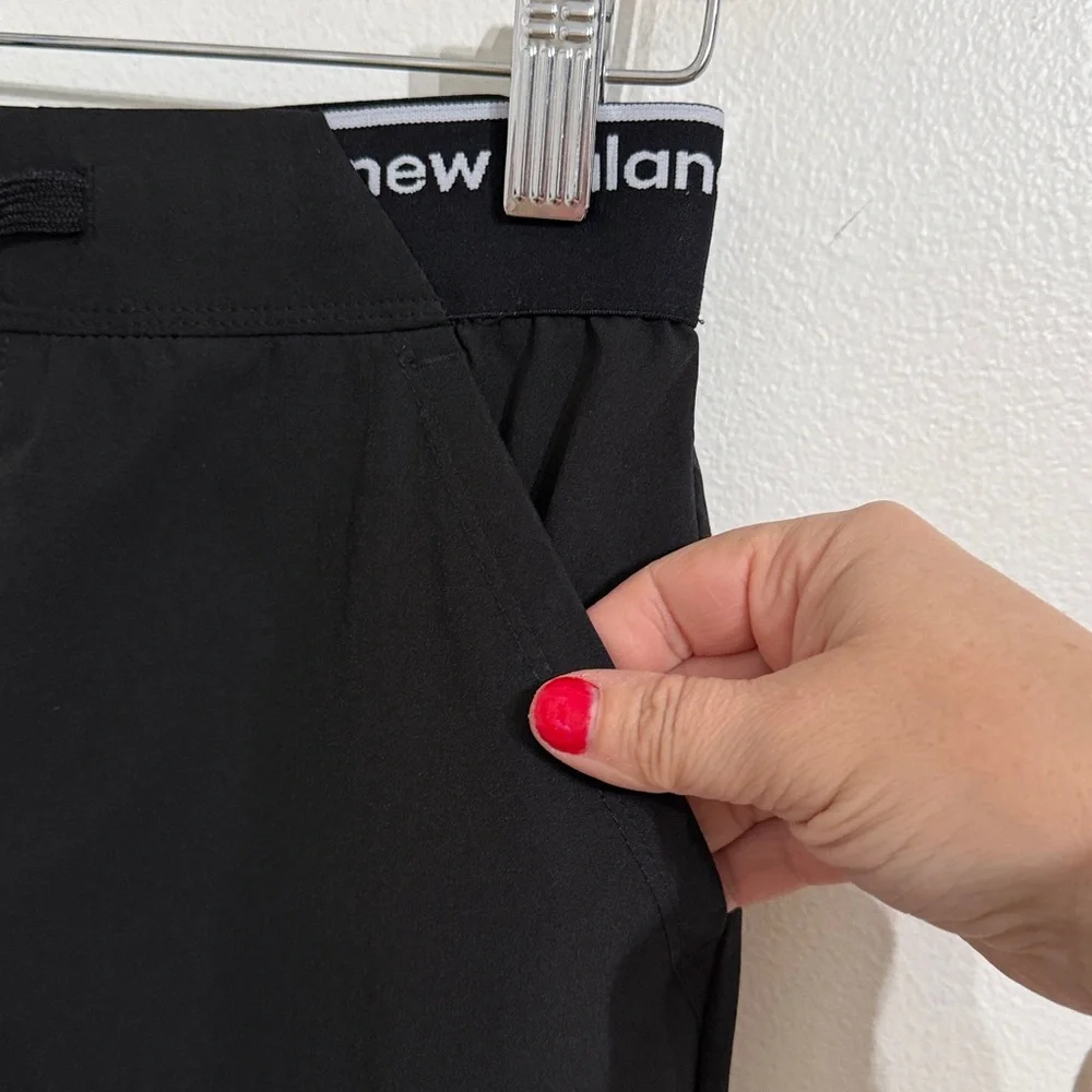 NEW BALANCE Girls Jogger Cargo Pants Size 8 Small Black Kids Activewear